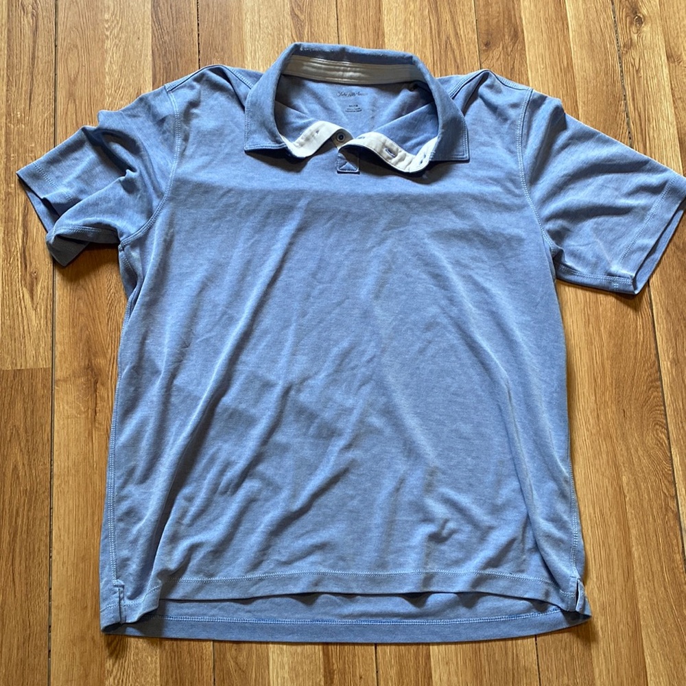Mens saks fifth avenue blue polo shirt short sleeve dress casual